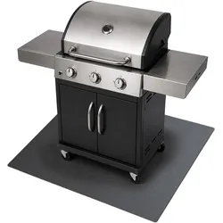 GRILLUNTERLAGE Bodenschutzplatte Metall Schwarz 100x80 cm