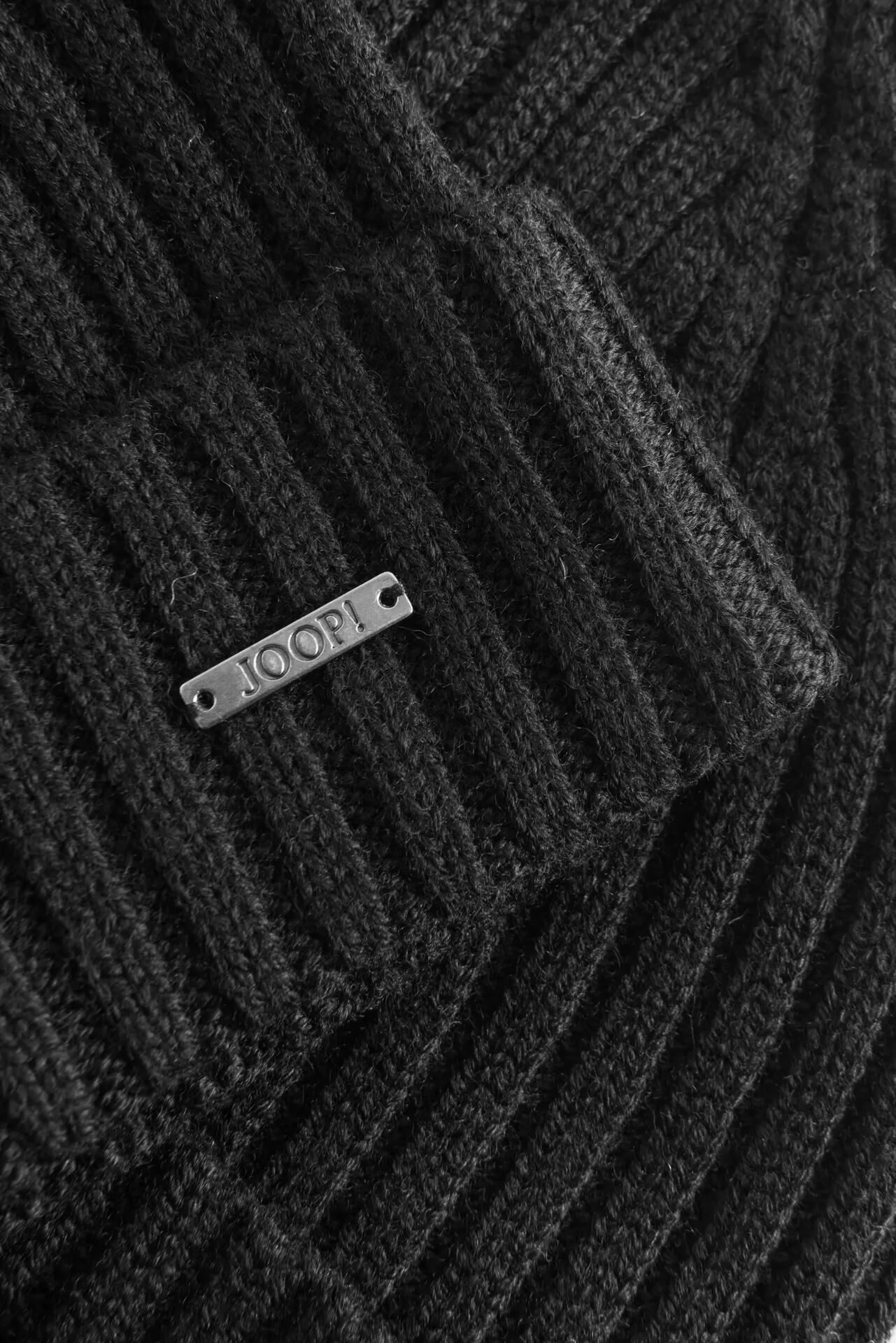 Joop! Strickmütze JOOP "Francis", Herren, schwarz, Rippstrick, Wolle, unifarben, Mützen Strickmütze, reine Wolle schwarz Einheitsgröße