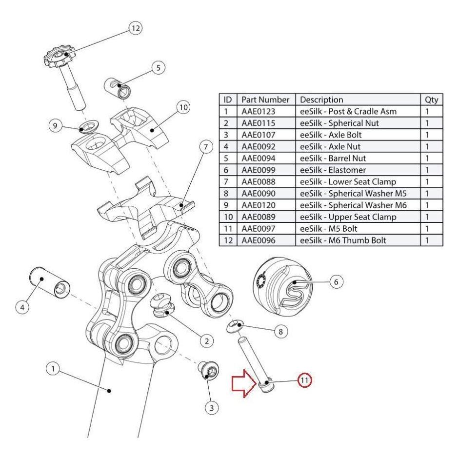 Cane Creek Schraube für Sattelklemmung, 4mm Innensechskant, hinten, eeSilk (35239716)
