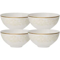 Villeroy & Boch Multipack Ivoire Schälchen - 4 Stück, Schüssel + Schale, Weiss, Gold, Beige