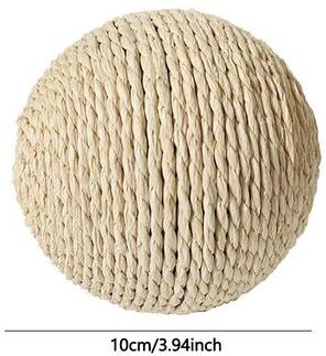 Inspired Living 10CM Sisal Cat Scratching Ball Interactive Claw Care Toy off white