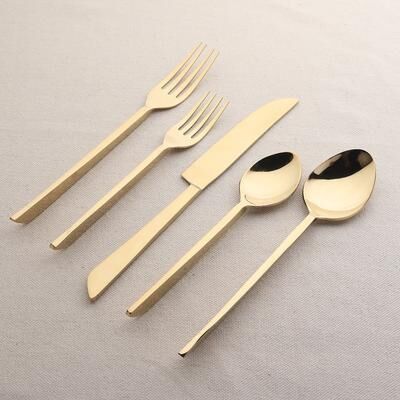 INOX ARTISANS Fairfax Gold PVD 5 Pc. Flatware Set