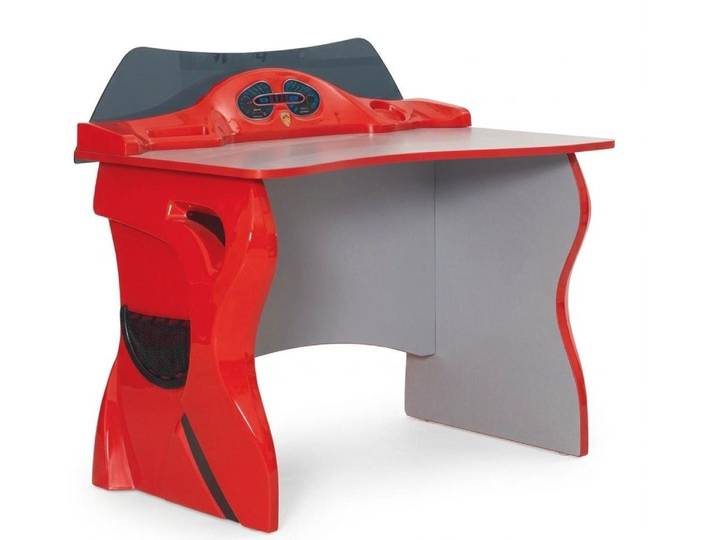 Xlmoebel Kinderschreibtisch Schreibtisch Kinderzimmer Rot Silber Racing Design Motorsport (1-St., 1-tlg)