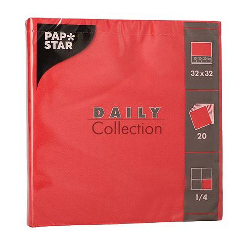 PAPSTAR Servietten Daily Collection rot 2-lagig 16,0 x 16,0 cm 20 St.