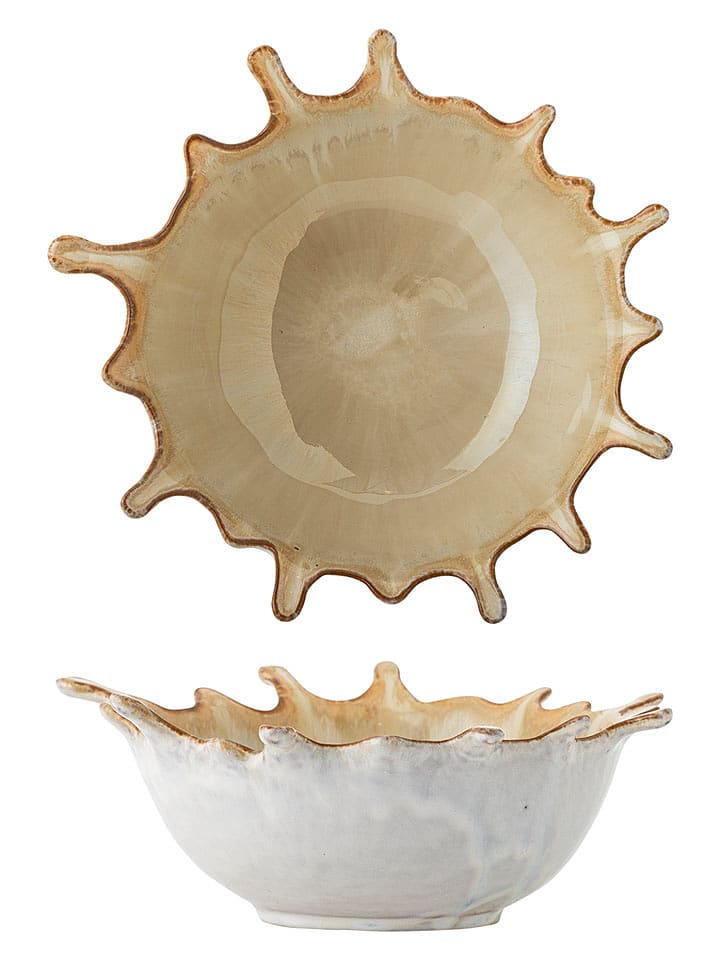 Bloomingville Servierschale "Alcott" in Weiß/ Beige - Ø 21 cm - onesize