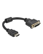 Delock Adapter HDMI Stecker zu DVI 24+5 Buchse 4K 30 Hz 20 cm Digital/Display/Video 0,2 m (65206)