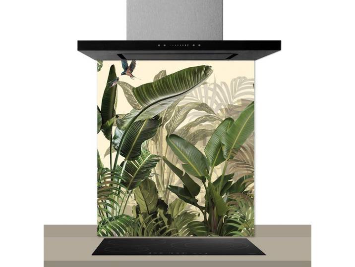 Fond de hotte décorative paradis vert 60x70