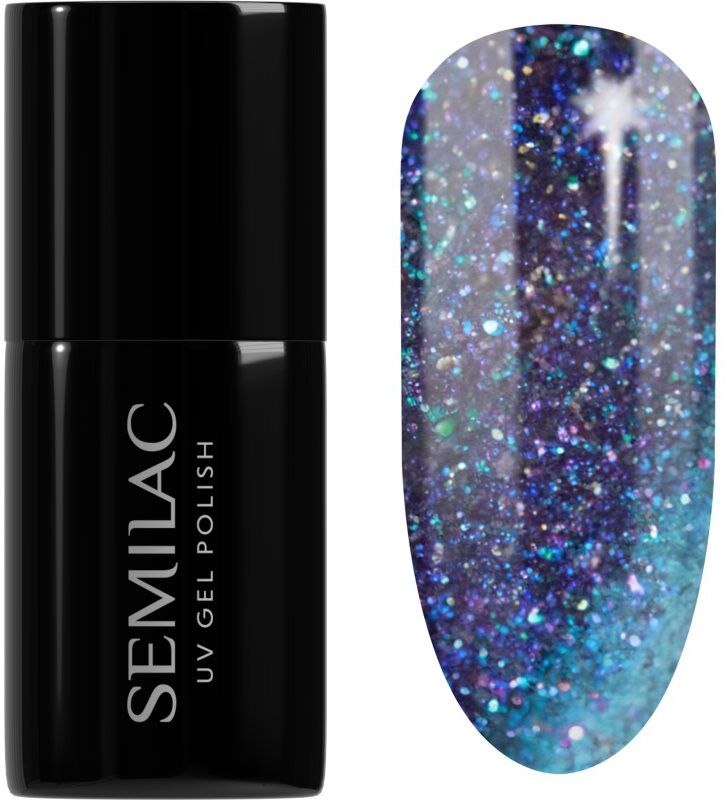 Semilac UV Hybrid Galaxy Flash gel nail polish for UV/LED hardening shade 826 Virtual Blue 7 ml
