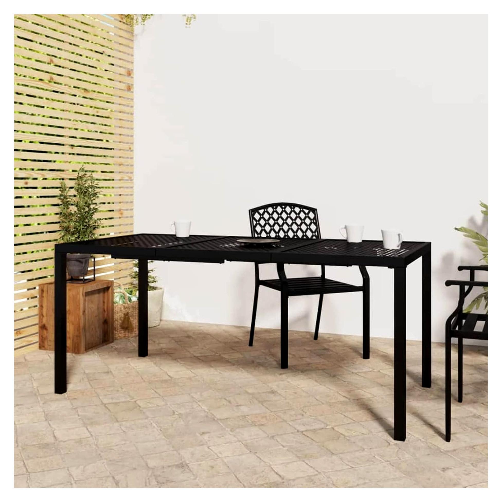 Gartentisch Outdoor Möbel Garten Tisch Balkontisch Wetterfest Terrassentisch Anthrazit 165x80x72 cm Stahl