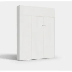 Itamoby -  Bett 140 Kentaro Esche weiß mit Säule - Oberlichtschrank - Oberschrank über Säule Klappbett