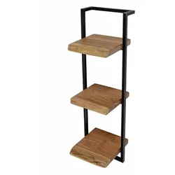 designline »Edge« Massivholz Wandregal Metall/Akazie III 30x100x25 cm