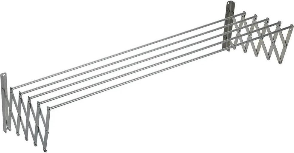 Sauvic uittrekbare aluminium waslijn, zilverkleurig, 120 cm