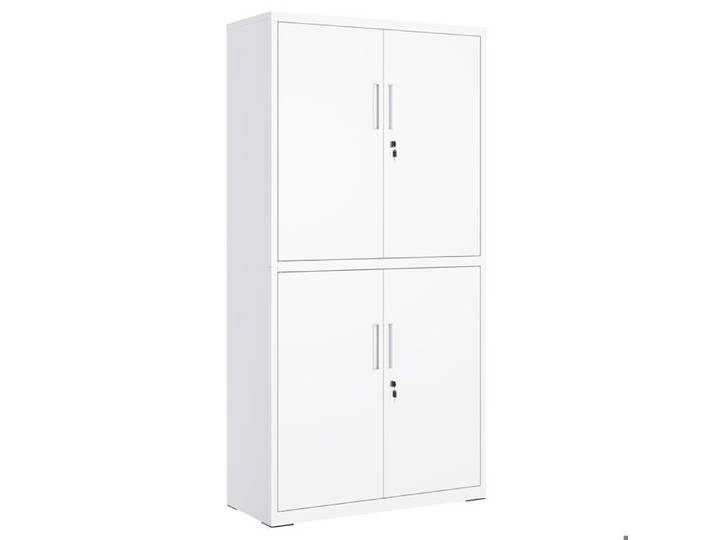 Armoire de Garage - SONGMICS - 5 Étagères - 4 Portes - Métal Blanc Mat - 40x80x180 cm