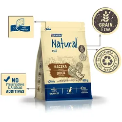 NATURAL, Trockenfutter für Katzen, Ente mit Truthahn 830g