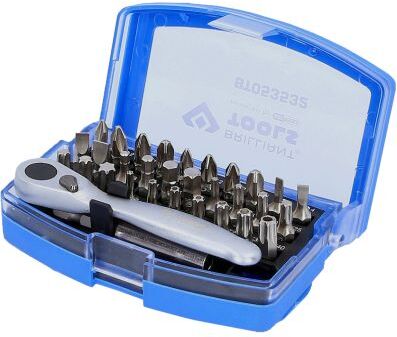 Brilliant Tools Schrauberbit-Satz Bit-Satz Mit Bit-Umschaltratsche, 32-Tlg Bt053532