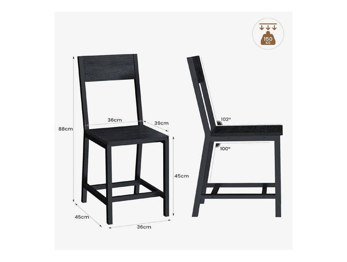 LuxusKollektion Esszimmerstuhl Esszimmerstühle Metallgestell Rückenlehne 150kg Küche Schwarz 6er Set