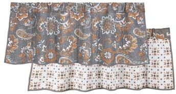 "Paseo Road by HiEnd Accents Abbie Western Paisley Reversible Quilted Valance, 18""x56"""