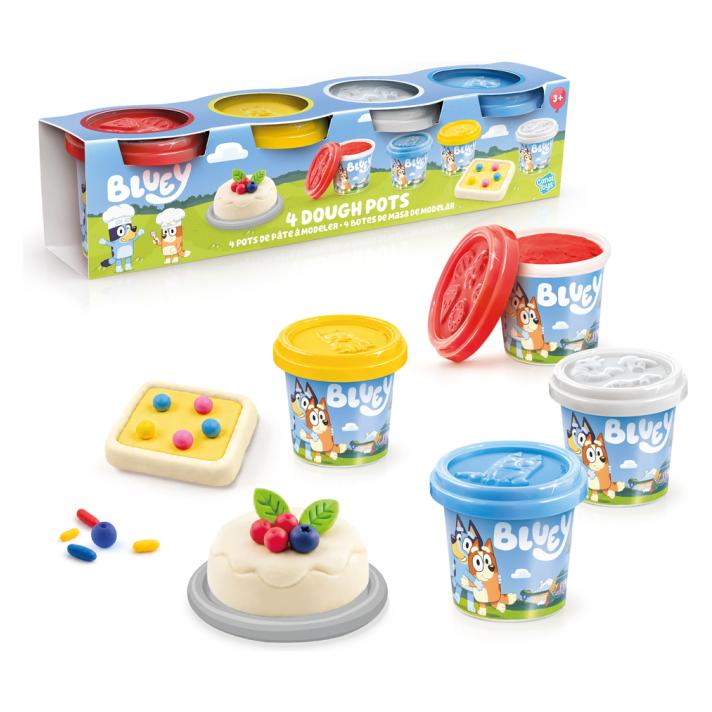 Bluey 3 Dough pots and Stamp Figurine (AMOS266006)