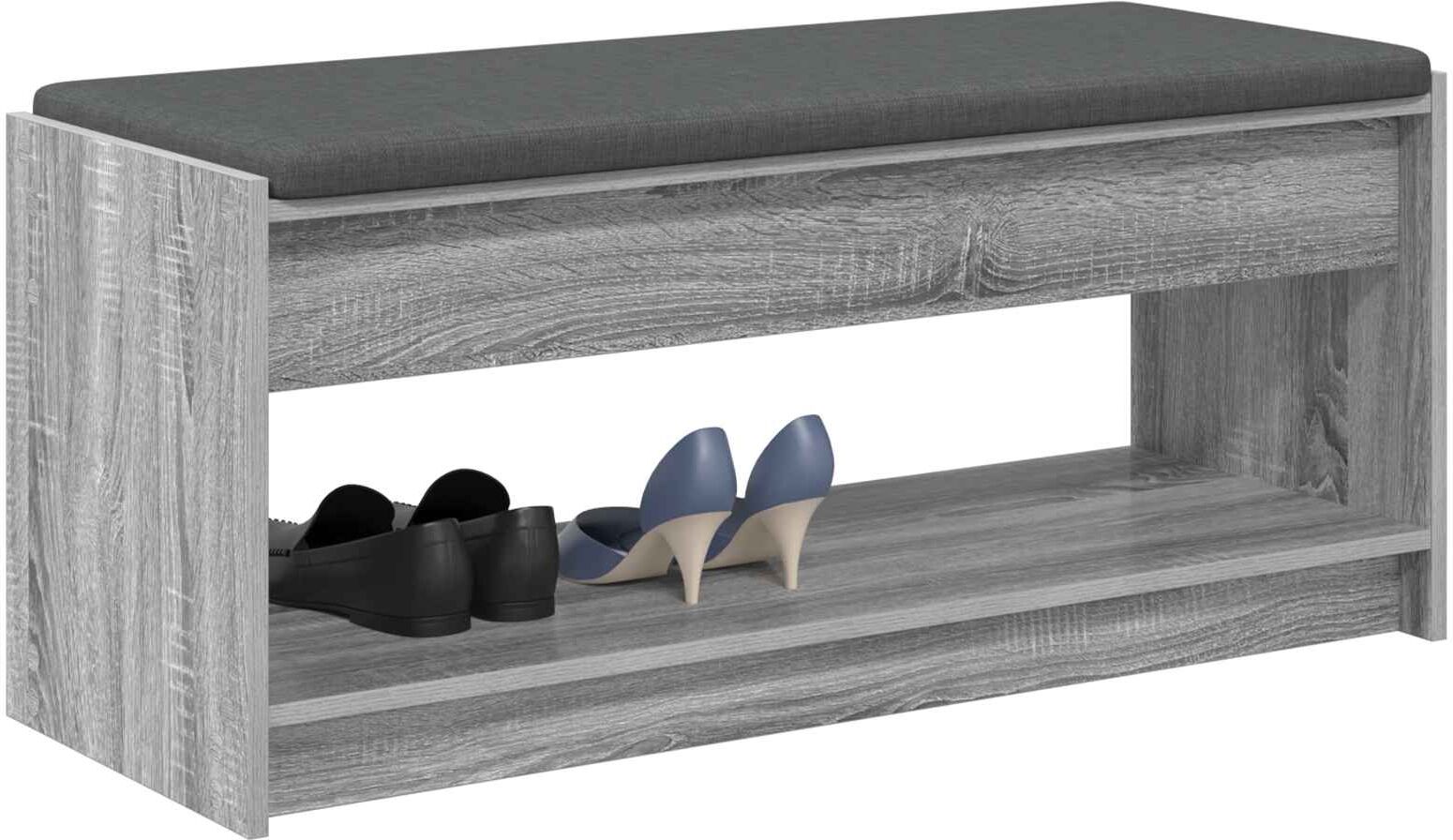vidaXL Banc d'entrée Gris Sonoma 83 x 38 x 45 cm
