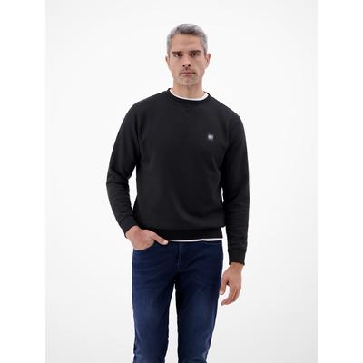 Sweatshirt LERROS "Urbaner Sweatshirtstyle, weiche Haptik", Herren, Gr. S, schwarz, 50% Baumwolle, 50% Polyester, Sweatshirts Sweatshirt, Unifarbenes Herren‑Sweatshirt, hoher Tragekomfort, REGULAR FIT
