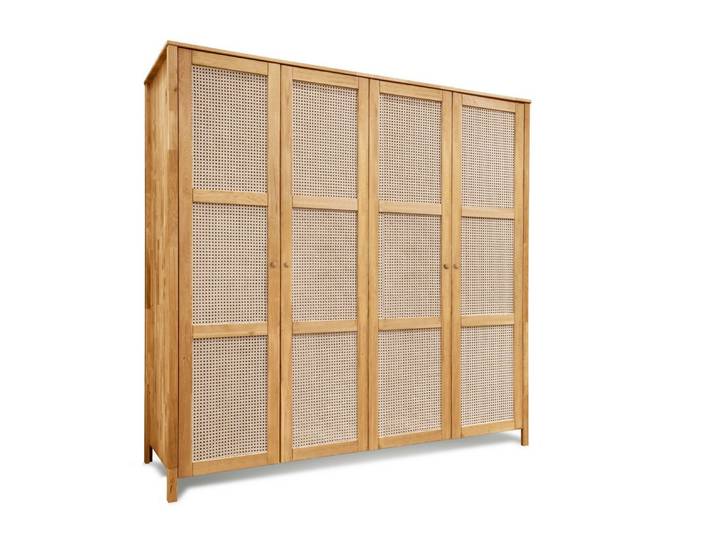 OTTO home Kleiderschrank Hällevik Eiche - aus FSC® Massivholz, Wiener Geflecht Massive FSC®-zertifizierte Eiche geölt, Fronten mit Wiener Geflecht