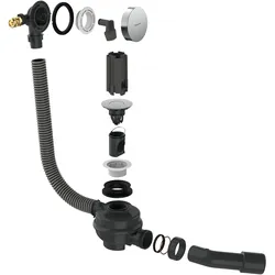 hansgrohe, Siphon, Exafill Set de finition Bec déverseur pour baignoire, garniture d'écoulement et de trop-plein (Ablaufgarnitur, Überlaufgarnitur)
