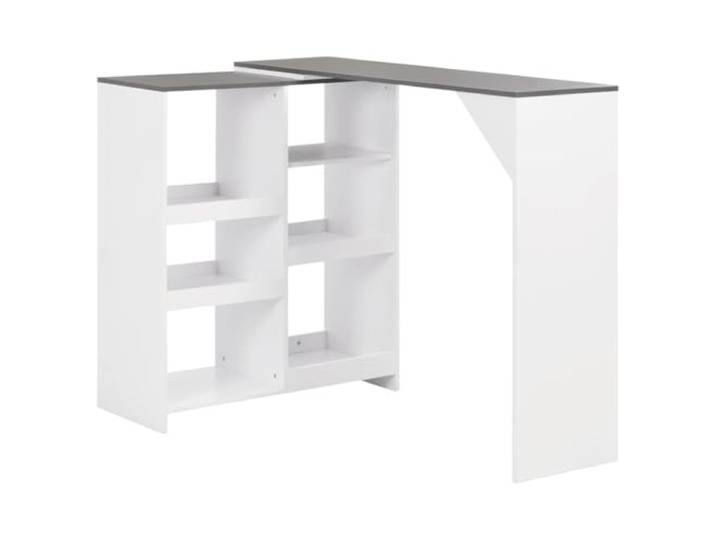 HEFZGDB Bartisch mit Beweglichem Regal Weiß 138x39x110 cm Stehtisch für Küche Essbereich mit Zeitgemäßem Design und Robuster Holzwerkstoff Konstruktion für Optimale Stabilität