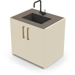 Brabura CT 90 Waschbeckenmodul - Barro / Perle Blanche / Holzgriff