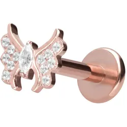 Titan Labret mit Innengewinde KRISTALLSCHMETTERLING
