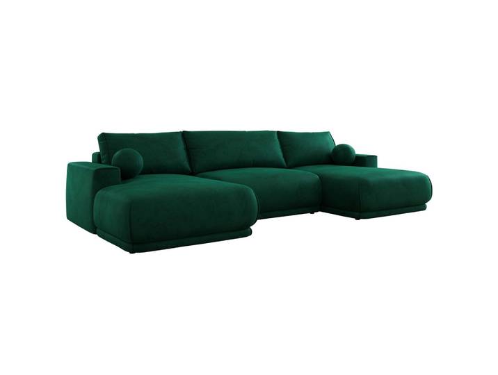 WOHNLANDSCHAFT RINA U Dunkelgrün Velvet