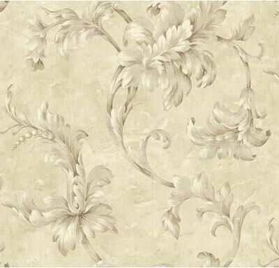 Seabrook Designs Seabrook Design Apollo Leaf Scroll Unpasted Wallpaper