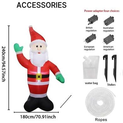 Uplift Treasures 7.87FT LED Inflatable Waving Santa Christmas Yard Decoration 71wj 240qm0179 eu
