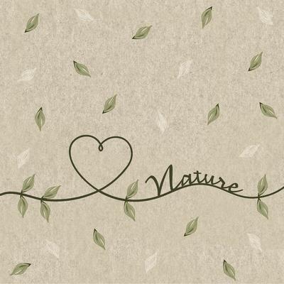 300x PAPER + DESIGN Recycling-Tissue Serviette 24 x 24 cm Love of Nature 2-lagig
