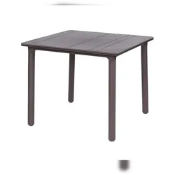 Resol garbar NOA Quadratischer Tisch Indoor, Outdoor 90x90 Schokoladen Fuß - Schokoladen Tischplatte