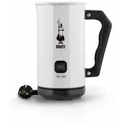 Bialetti Milchaufschäumer Elettric Mk02, 300ml, Elektrisch, Milchschäumer, Milch, Latte, Edelstahl, Weiß, 4432