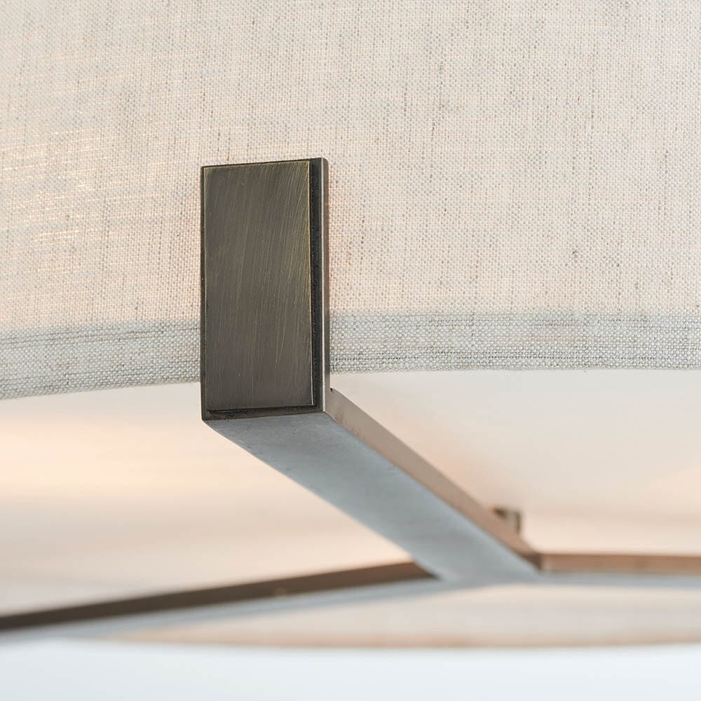 Ashford Bronze & Linen 3 Light Ceiling Pendant