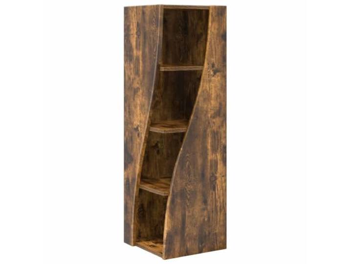 NKOPPFG Eckschrank 32x32x102 cm Holzwerkstoff Räuchereiche Schlankes mattes Finish, klares Linien Design, Eckregal Stauraum, einfache Wandmontage, kompakte Wohnräume