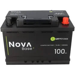 WATTSTUNDE® NOVA Base 2 100Ah Batterie LiFePO4 12,8V 1280Wh