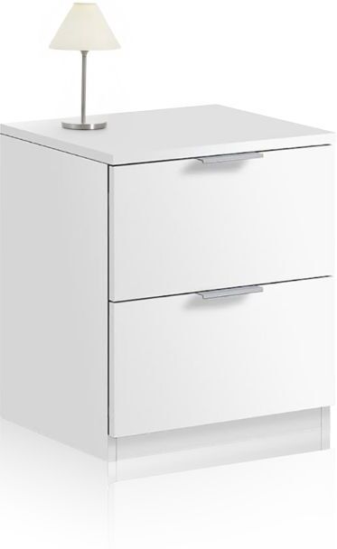 duehome Mesita de noche de 2 cajones versátil 38x45 cm Andra - Blanco