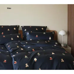 Elegante Mako Satin Bettwäsche Teddy Bear