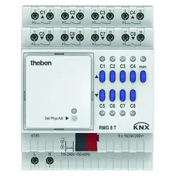 Theben 4930200 KNX Schalt-/Jalousieaktor 4/8-fach, Grundgerät, C-Last RMG 8 T KNX