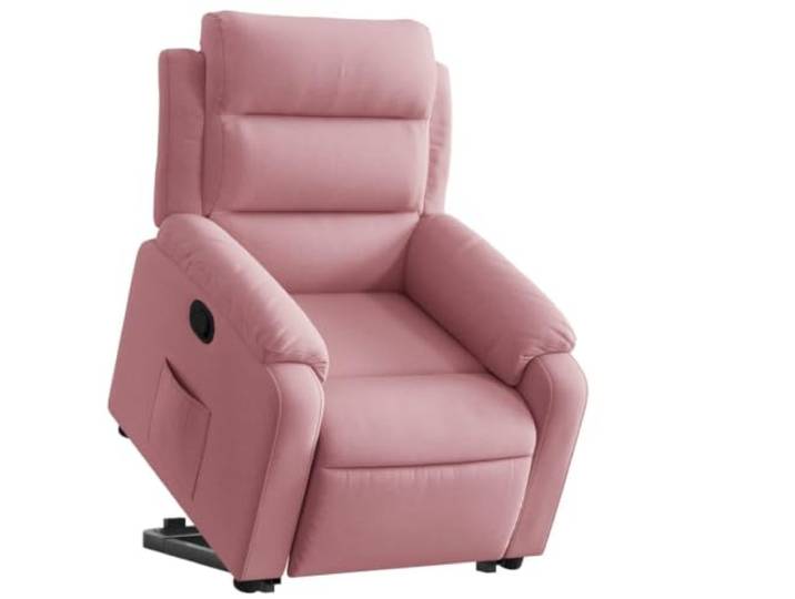 NLQMSU Sessel, neigbar, Velours, mit elektrischer Anhebung Neigung 135 Grad, verstellbare Fußstütze, Seitentasche, gepolsterte Armlehnen, max. 110 kg