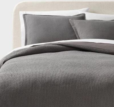 All Categories Goods King Washed Waffle Weave Duvet Cover And Sham Set, Dark Gray, Midweight Cotton, Cozy Bed Set For Ult King Washed Waffle Weave Duvet Cover And Sham Set, Dark Gray, Midweight Cotton, Cozy Bed Set For Ult