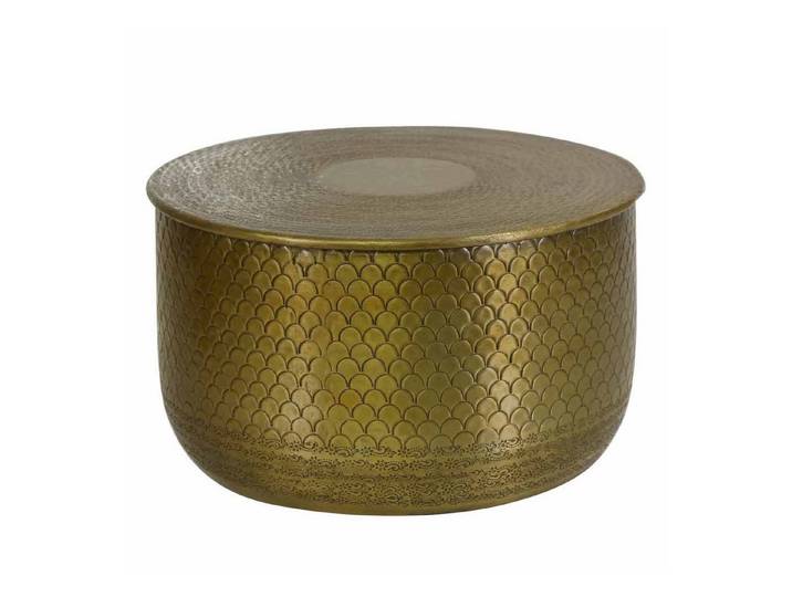 Casa Moro Couchtisch Couchtisch Beistelltisch Aluminium Gold rund (Einzeln L, XL oder im Set, Couchtisch mit Hammerschlag verziert), Kunsthandwerk - mit Hammerschlag verziert