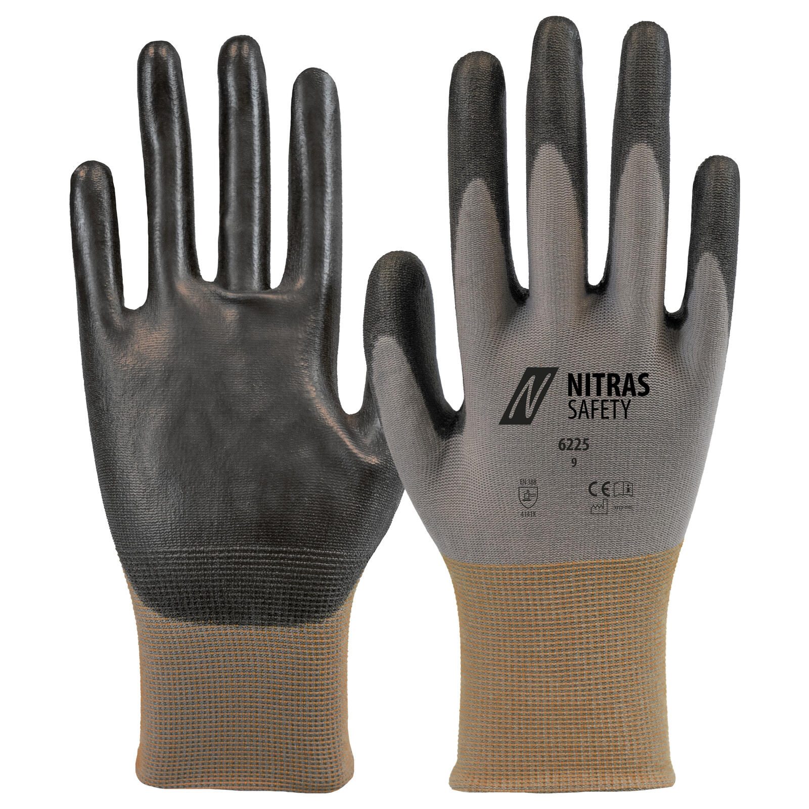 NITRAS® Arbeitshandschuhe 6225 7 grau 6225-1210-7