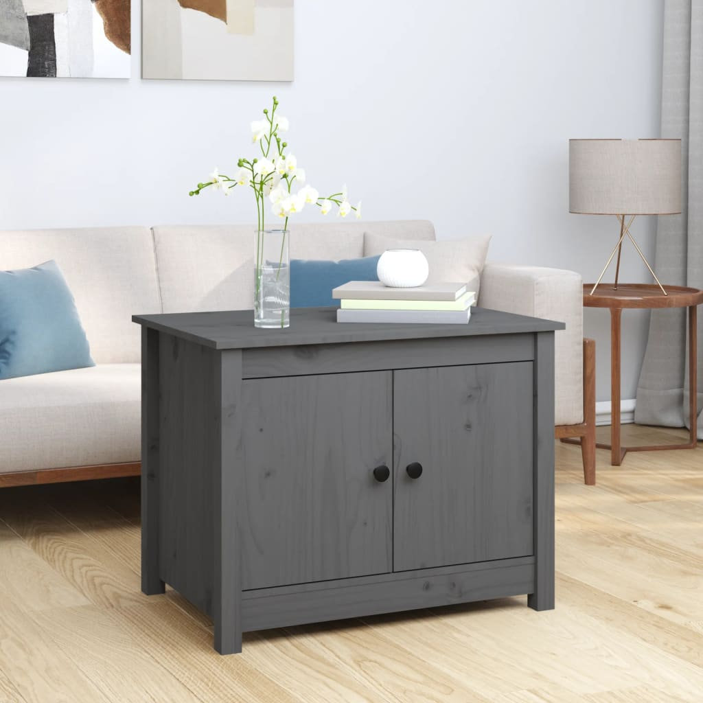 Latitude Run Kittell Solid Wood Four Leg Coffee Table with Storage Grey
