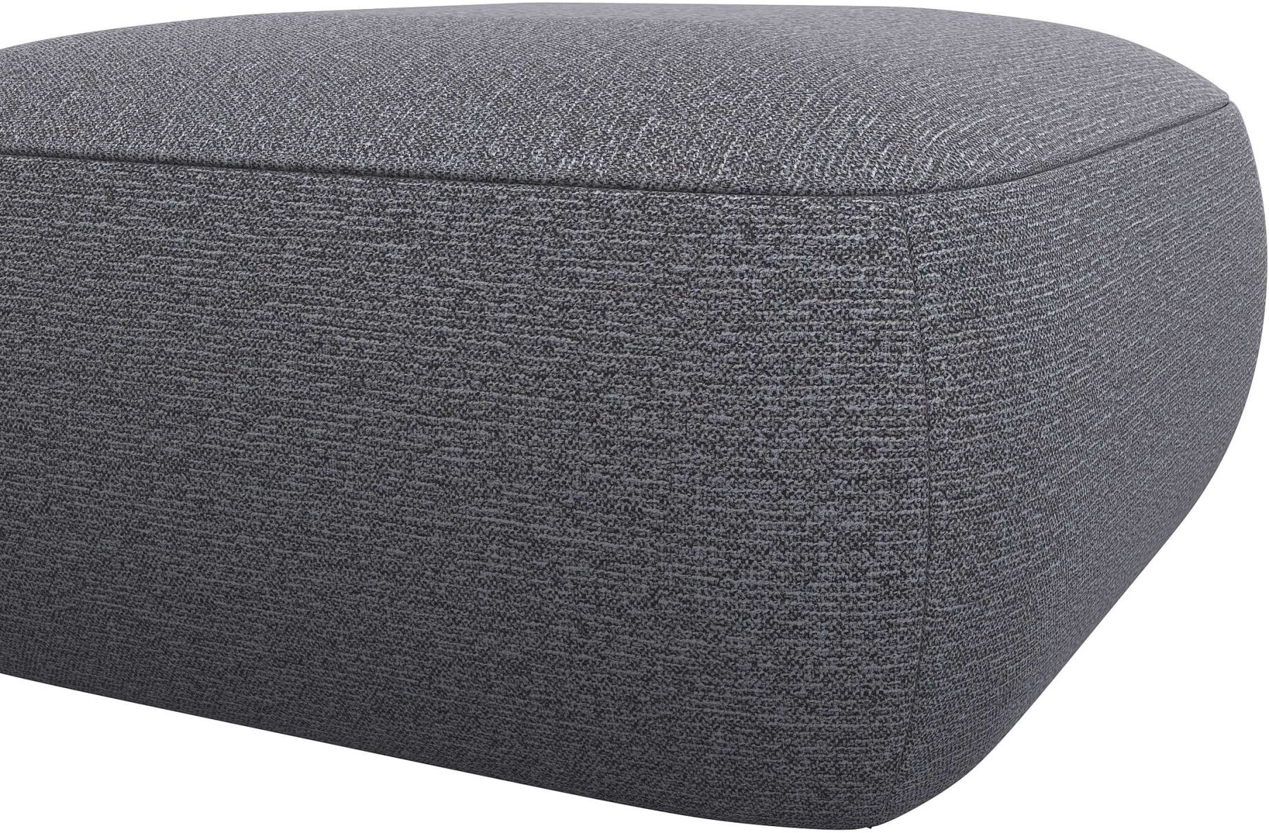 Pouf FLEXLUX "Torino, rund, bodennah, Sitzhocker, Polsterhocker", grau (steel), B:91cm H:46cm T:91cm, Poufs, Pouf, Modernes, organisches Hocker-Design, Kaltschaum, Wellenunterfederung