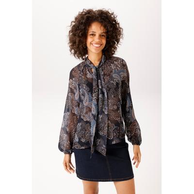 Schlupfbluse ANISTON CASUAL, Damen, Gr. 46, bunt (marine, petrolblau, dunkelbraun, braun, hellbraun, beige), Chiffon, Obermaterial: 100% Polyester, Paisley, bedruckt, gemustert, leicht transparent, figurumspielend, V-Ausschnitt, Raglanärmel...