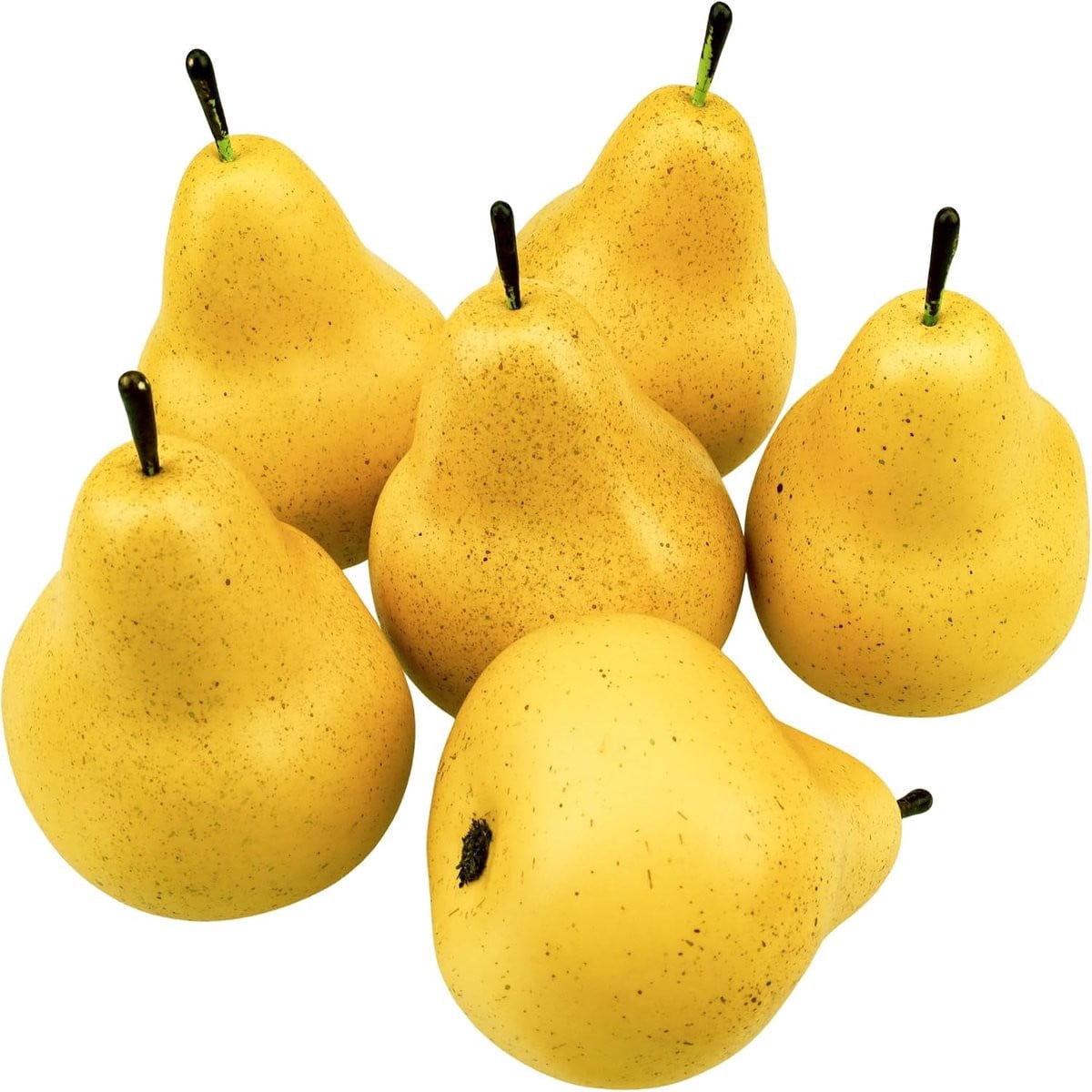 Set van 6 levensechte kunstmatige peren voor decoratie en fotografie