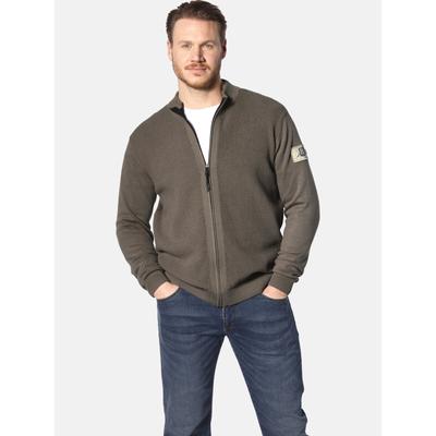Strickjacke JAN VANDERSTORM "Strickjacke THORSKARVAR", Herren, Gr. XXL, braun, Obermaterial: 100% Baumwolle CO., Strickjacken Strickjacke